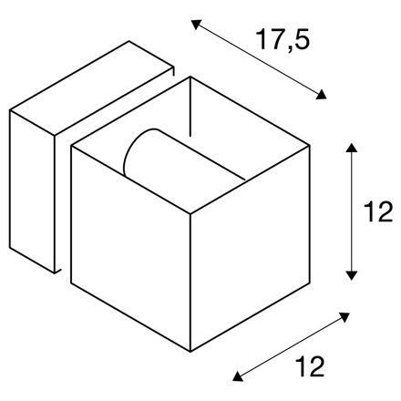 BIG WHITE SQUARE TURN, venkovní nástěnné svítidlo, QT14, IP44, stříbrošedé, max. 42 W 1000335