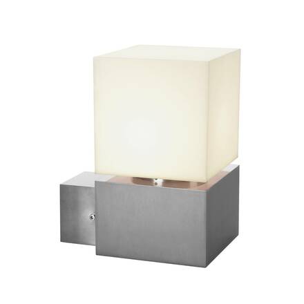BIG WHITE SQUARE WL, venkovní nástěnné svítidlo, TC-(D,H,T,Q)SE, IP44, hranaté, nerezová ocel 304, max. 20W 1000336
