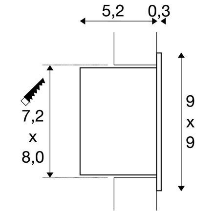 BIG WHITE FRAME LED 230V CURVE LED vnitřní nástěnné vestavné svítidlo, 2700K 1000575