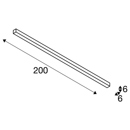 BIG WHITE Q-LINE CL LED vnitřní stropní nástavbové svítidlo, 2m, BAP, černá, 3000K 1000692