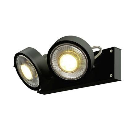 BIG WHITE KALU, nástěnné a stropní svítidlo, QPAR111, dvě žárovky, černé, max. 75W 1000703