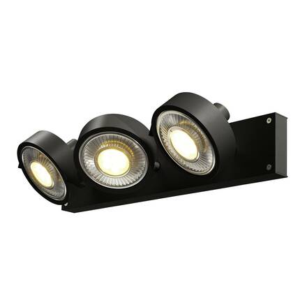 BIG WHITE KALU, nástěnné a stropní svítidlo, QPAR111, tři žárovky, černé, max. 75W 1000704