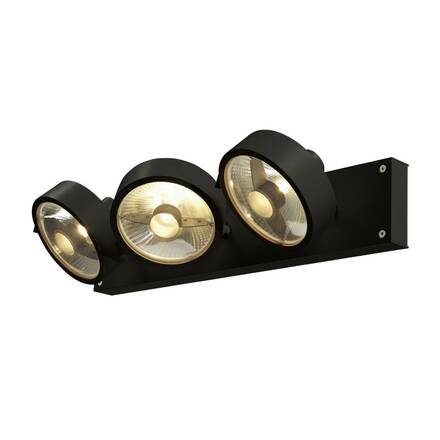 BIG WHITE KALU, nástěnné a stropní svítidlo, QPAR111, tři žárovky, černé, max. 75W 1000704