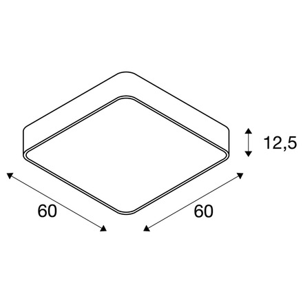 BIG WHITE MEDO 60, stropní svítidlo, LED, 3000K, hranaté, bílé, 1-10V 1000726
