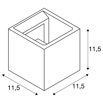 BIG WHITE SOLID CUBE, nástěnné světlo, QT14, šedé, max. 25W 1000910