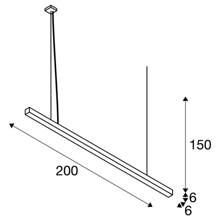 BIG WHITE Q-LINE PD LED vnitřní závěsné svítidlo, 2m, BAP, černá, 4000K 1000930