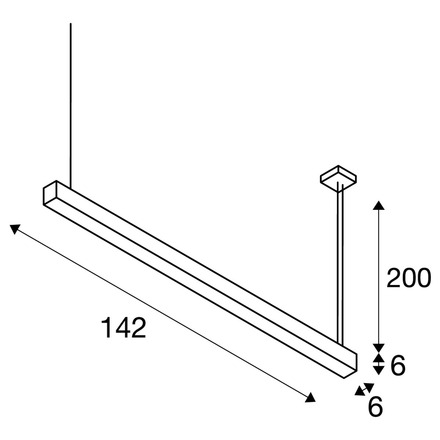 BIG WHITE Q-LINE DALI SINGLE LED závěsné svítidlo, stmívatelné, 1 500 mm, bílé 1001310