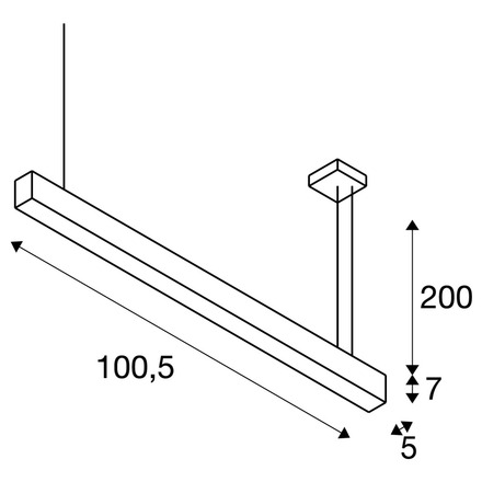 BIG WHITE GLENOS profilové závěsné svítidlo, LED, 3000K, černá, 1 m, 43W 1001400
