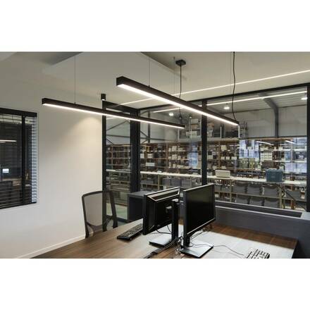 BIG WHITE GLENOS profilové závěsné svítidlo, LED, 3000K, černá, 2 m, 85W 1001406