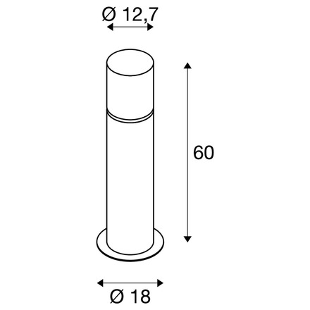 BIG WHITE ROX ACRYL 60 Pole venkovní stojací svítidlo IP44, ušlechtilá ocel 304, E27 max. 20W 1001489