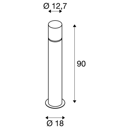 BIG WHITE ROX ACRYL 90 Pole venkovní stojací svítidlo IP44, ušlechtilá ocel 304, E27 max. 20W 1001490