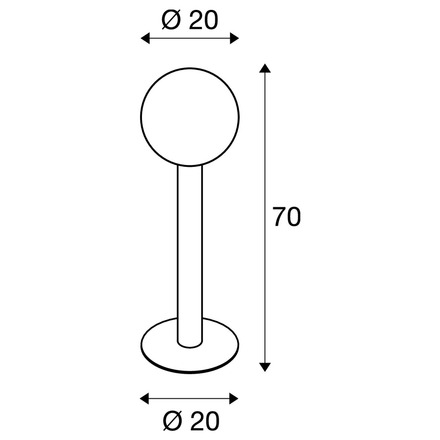 BIG WHITE GLOO PURE 70 Pole venkovní stojací svítidlo, E27, antracit, IP44 1002001