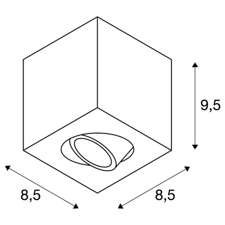 BIG WHITE TRILEDO Single vnitřní stropní nástavbové svítidlo, QPAR51, bílá, max. 10W 1002015