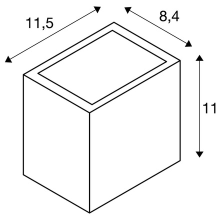 BIG WHITE SITRA CUBE WL LED venkovní nástěnné a stropní nástavbové svítidlo, antracit, IP44, 3000K, 10W 1002032