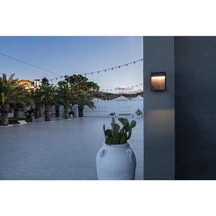 BIG WHITE FLATT Outdoor, nástěnné LED svítidlo, 3000K, IP65, antracitové/hnědé 1002953
