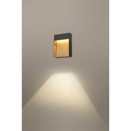BIG WHITE FLATT Outdoor, nástěnné LED svítidlo, 3000K, IP65, antracitové/hnědé 1002953