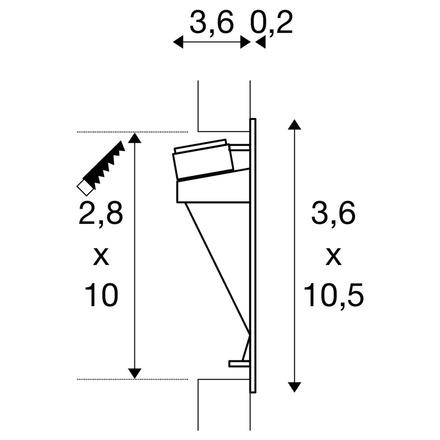 BIG WHITE NOTAPO I Indoor, nástěnné vestavné LED svítidlo, 3000K, bílé 1002979