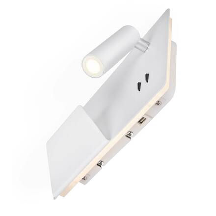 BIG WHITE SOMNILA SPOT vnitřní nástěnné svítidlo LED 3000K, bílá, verze vlevo vč. USB přípojky 1003457