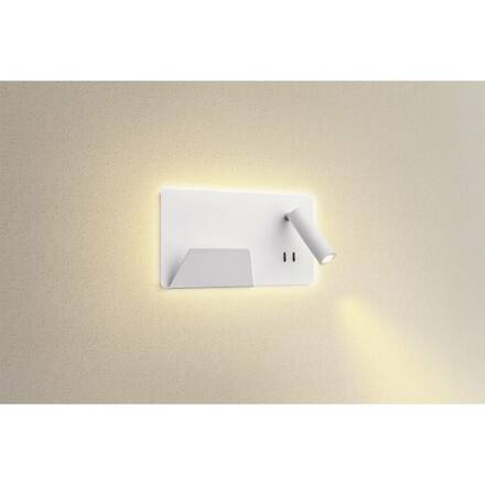 BIG WHITE SOMNILA SPOT vnitřní nástěnné svítidlo LED 3000K, bílá, verze vlevo vč. USB přípojky 1003457