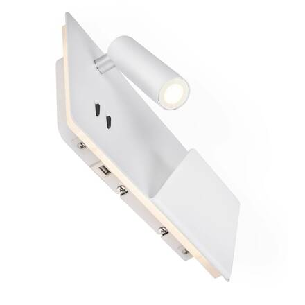 BIG WHITE SOMNILA SPOT vnitřní nástěnné svítidlo LED 3000K, bílá, verze vpravo vč. USB přípojky 1003458