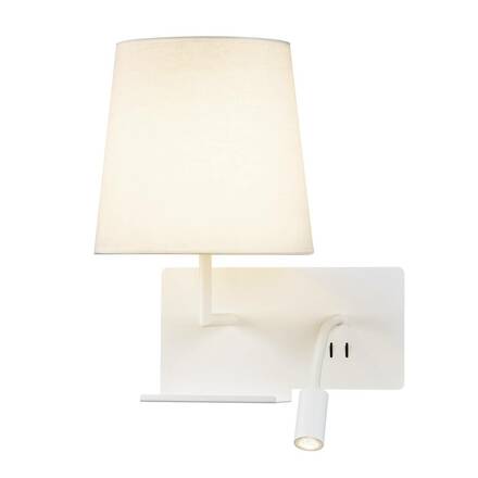 BIG WHITE SOMNILA FLEX vnitřní nástěnné svítidlo LED 3000K, bílá, verze vlevo vč. USB přípojky 1003459
