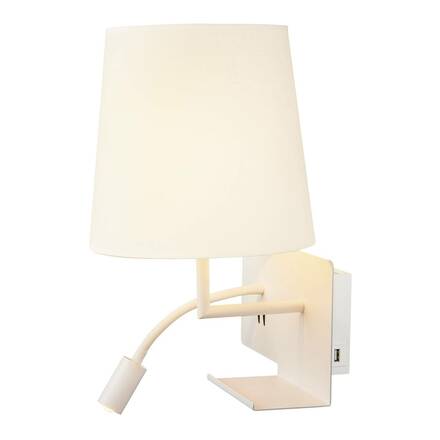 BIG WHITE SOMNILA FLEX vnitřní nástěnné svítidlo LED 3000K, bílá, verze vpravo vč. USB přípojky 1003460