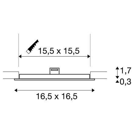 BIG WHITE SENSER 18 DL vnitřní LED stropní zápustné svítidlo hranaté bílé, 4000 K 1004698