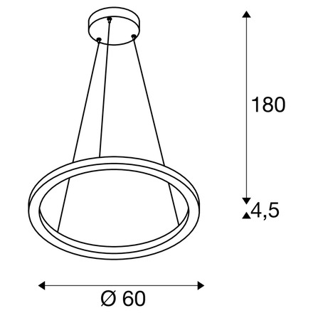 BIG WHITE ONE 60 PD PHASE UP/DOWN vnitřní LED závěsné svítidlo černé CCT switch 2700/3000 K 1004759