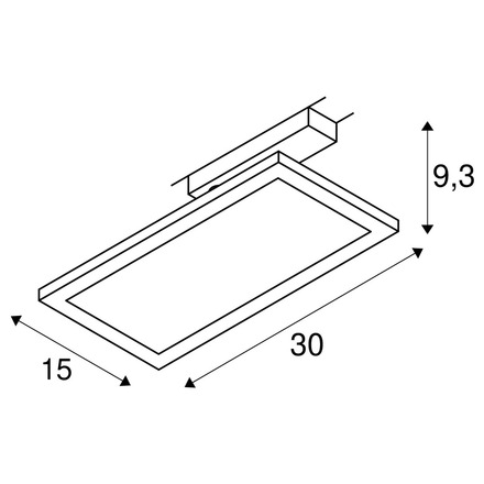 BIG WHITE (SLV) PANEL TRACK square 150 x 300 mm 1fázový spot černý 18 W 3000 K 1004933