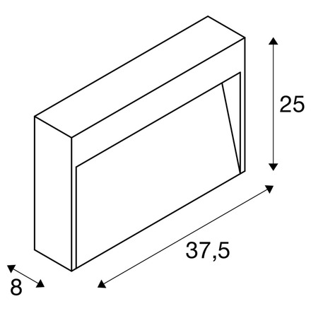 BIG WHITE (SLV) CONCRETO L WL nástěnné přisazené svítidlo, šedé, 12 W, 570 lm, 3000 K CRI80 1006405