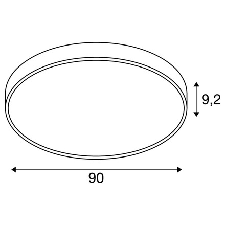 BIG WHITE (SLV) MEDO 90 stropní nástavbové svítidlo, kulaté, 2700/3000/4000K, 79W, fáze, 110°, šedá 1007327