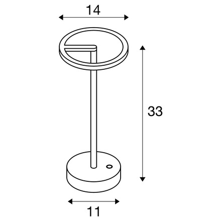 BIG WHITE (SLV) VINOLINA ONE stolní lampa, aku, IP54, 2700 K, TOUCH, černá 1007359