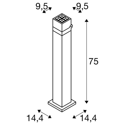BIG WHITE (SLV) S-CUBE 75 stojací lampa, 15 W, 2700/3000 K, PHASE, antracit 1007459