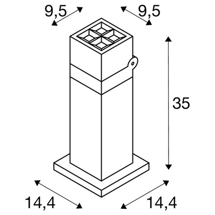 BIG WHITE (SLV) S-CUBE 35 stojací lampa, 15 W, 2700/3000 K, PHASE, antracit 1007460