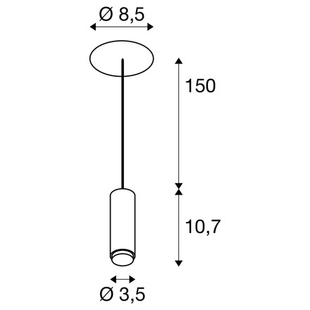 BIG WHITE (SLV) LALU závěsné svítidlo, Led Base, zápustné, mix & match, 150 cm, 9,5 W, 3000 K, PHASE, bronzová 1007550