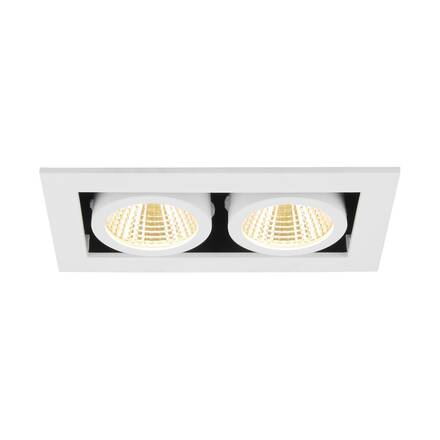 BIG WHITE (SLV) KADUX stropní zápustné svítidlo, double, 3000 K, 38°, IP 20, čtvercové, bílá 1007560