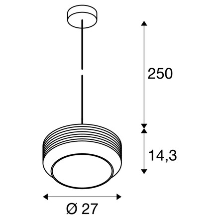 BIG WHITE (SLV) PANTILO ROPE 27 závěsné svítidlo, 250 cm, E27, 15 W, zlatá 1007599