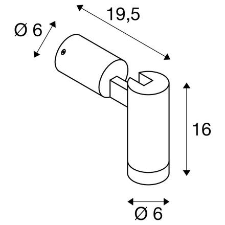BIG WHITE (SLV) S-TUBE nástěnné přisazené svítidlo, kulaté, GU10, 1x max. 10 W, černá 1007653