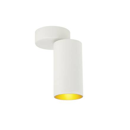 BIG WHITE (SLV) KAMI nástěnné a stropní přisazené svítidlo, 1x max. 10 W, GU10, bílá/zlatá 1007716