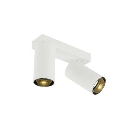 BIG WHITE (SLV) KAMI stropní přisazené svítidlo, double, 2x max. 10 W, GU10, bílá/černá 1007724