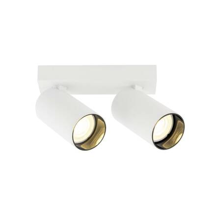 BIG WHITE (SLV) KAMI stropní přisazené svítidlo, double, 2x max. 10 W, GU10, bílá/černá 1007724