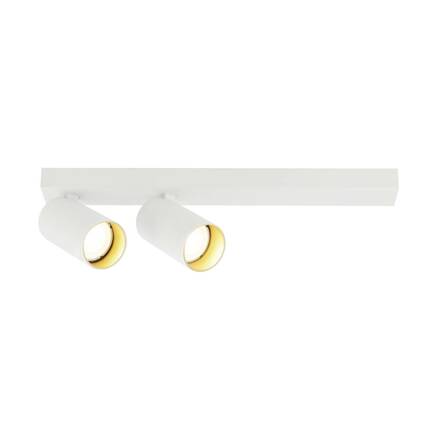 BIG WHITE (SLV) KAMI stropní přisazené svítidlo, double, long, 2x max. 10 W, GU10, bílá/zlatá 1007728