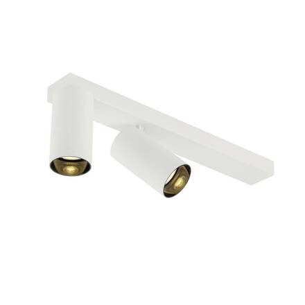 BIG WHITE (SLV) KAMI stropní přisazené svítidlo, double, long, 2x max. 10 W, GU10, bílá/černá 1007730
