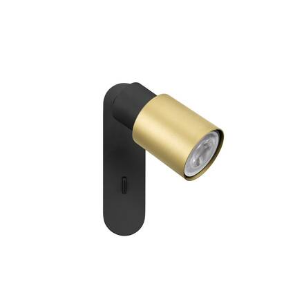 BIG WHITE (SLV) PURI 2.0 Tube nástěnné a stropní svítidlo, vypínač, obdélníkový, 1x max. 6W GU10, černá / zlatá 1008297