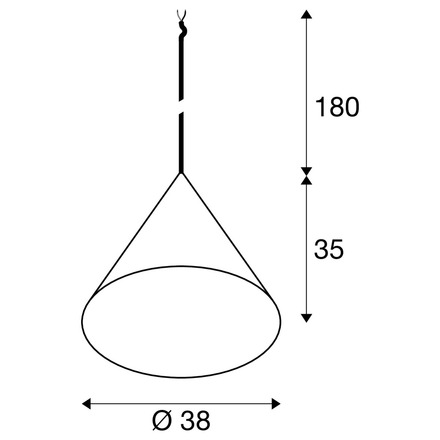 BIG WHITE (SLV) MAGICO 38 závěsné svítidlo, E27, délka závěsu 180cm, 1x max. 10W, matná černá / zlatá 1008505