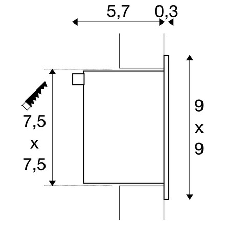 BIG WHITE FRAME BASIC, vestavné svítidlo, LED, 3000K, hranaté, stříbrošedé, vč. listových pružin  111262