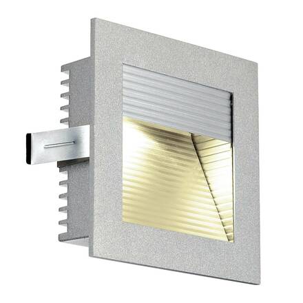 BIG WHITE FRAME CURVE, vestavné svítidlo, LED, 3 000 K, hranaté, stříbrošedé, vč. listových pružin 111292