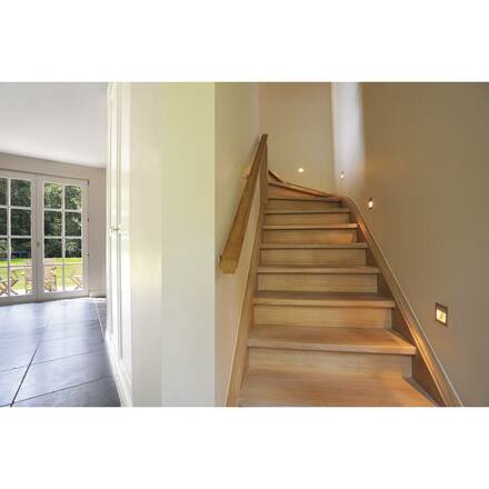 BIG WHITE FRAME CURVE, vestavné svítidlo, LED, 3 000 K, hranaté, stříbrošedé, vč. listových pružin 111292