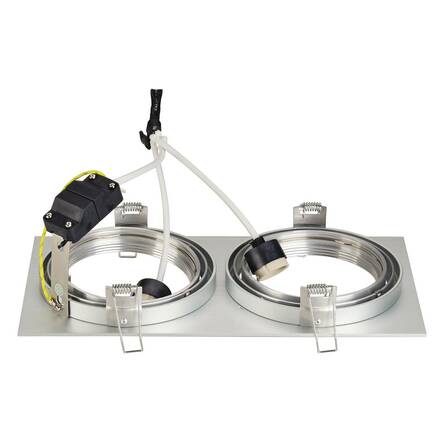 BIG WHITE NEW TRIA 2, vestavné svítidlo, dvě žárovky, QPAR111, obdélníkové, kartáčovaný Al, max. 150 W, vč. upínacích pružin 111