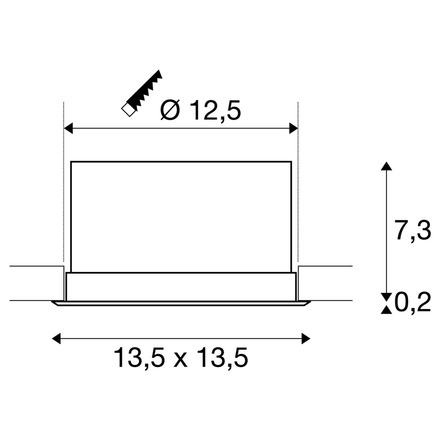 BIG WHITE VERLUX, vestavné svítidlo, LED, 3000K, bílé matné, D/Š/H 13,5/13,5/7,5 cm, 20W 112692